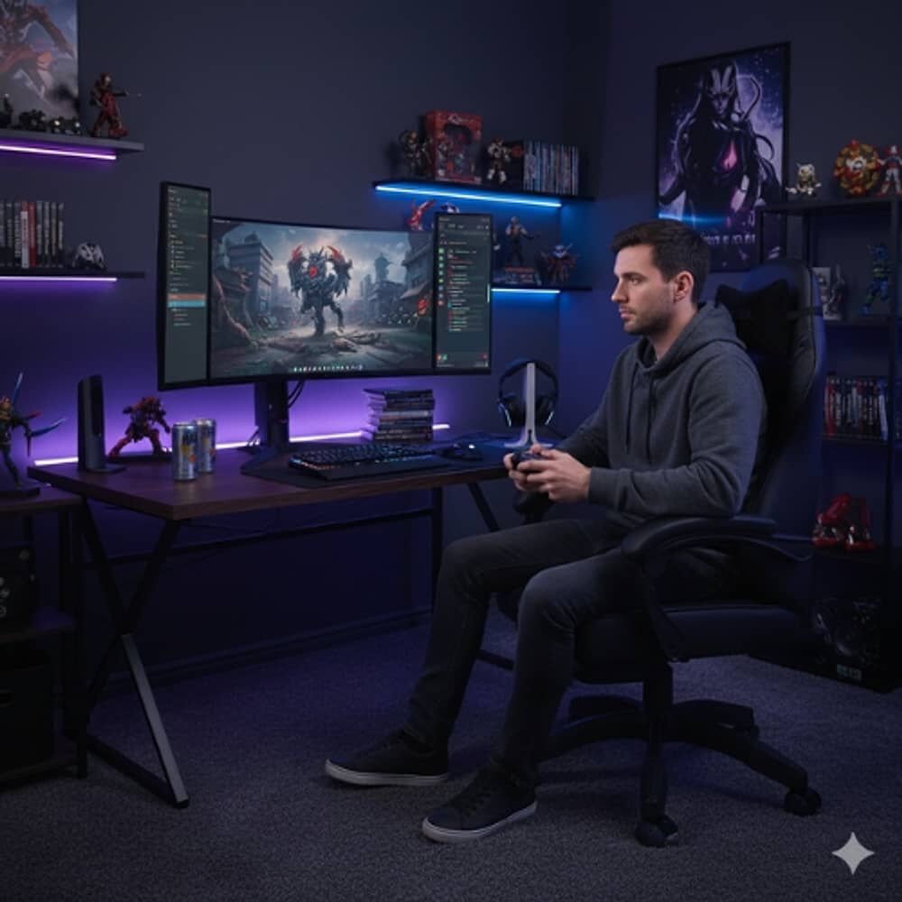 Silla Gamer Con Soporte Lumbar Reclinable 135 Y Reposapies image number 4.0