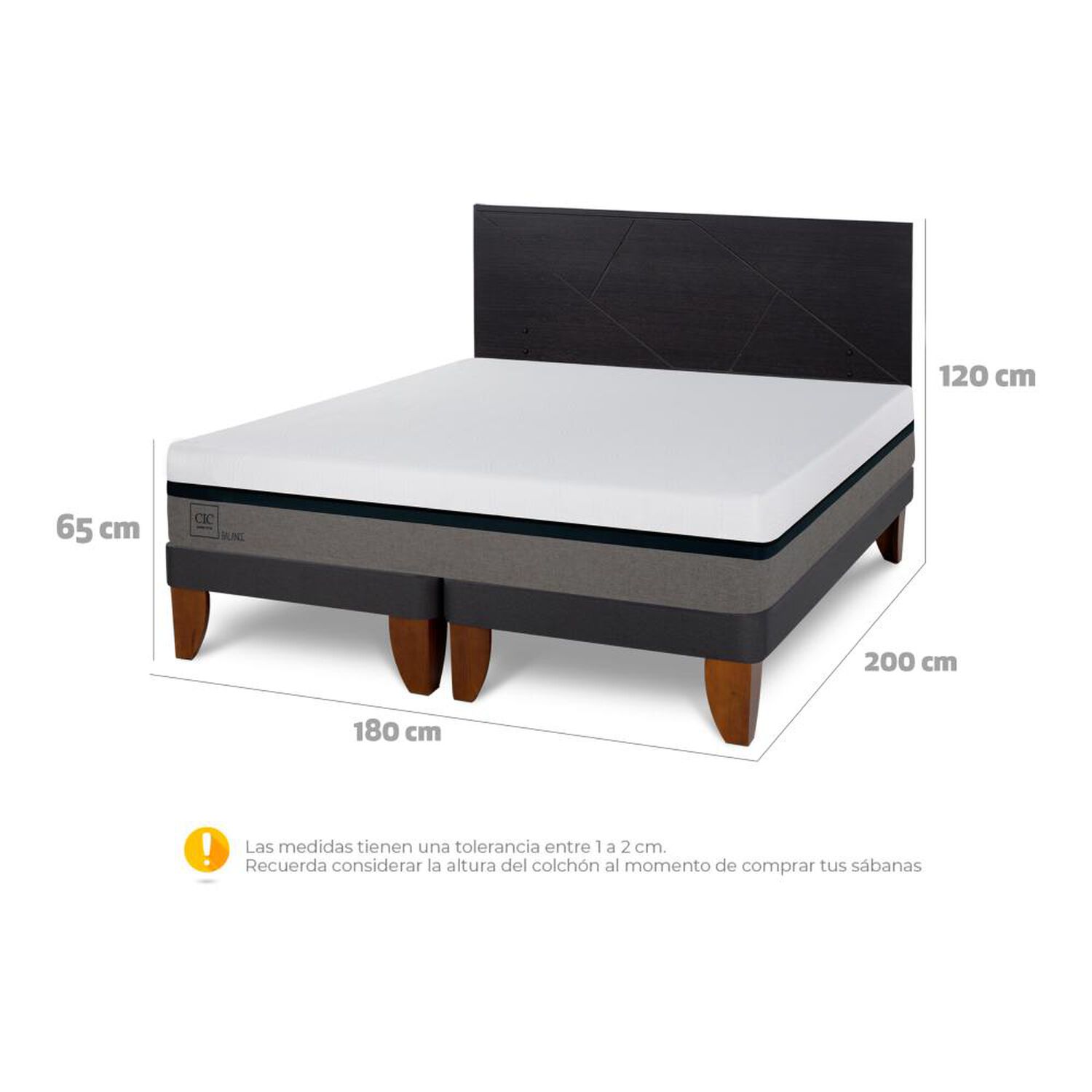Cama Europea Cic Balance / King / Base Dividida + Respaldo image number 5.0