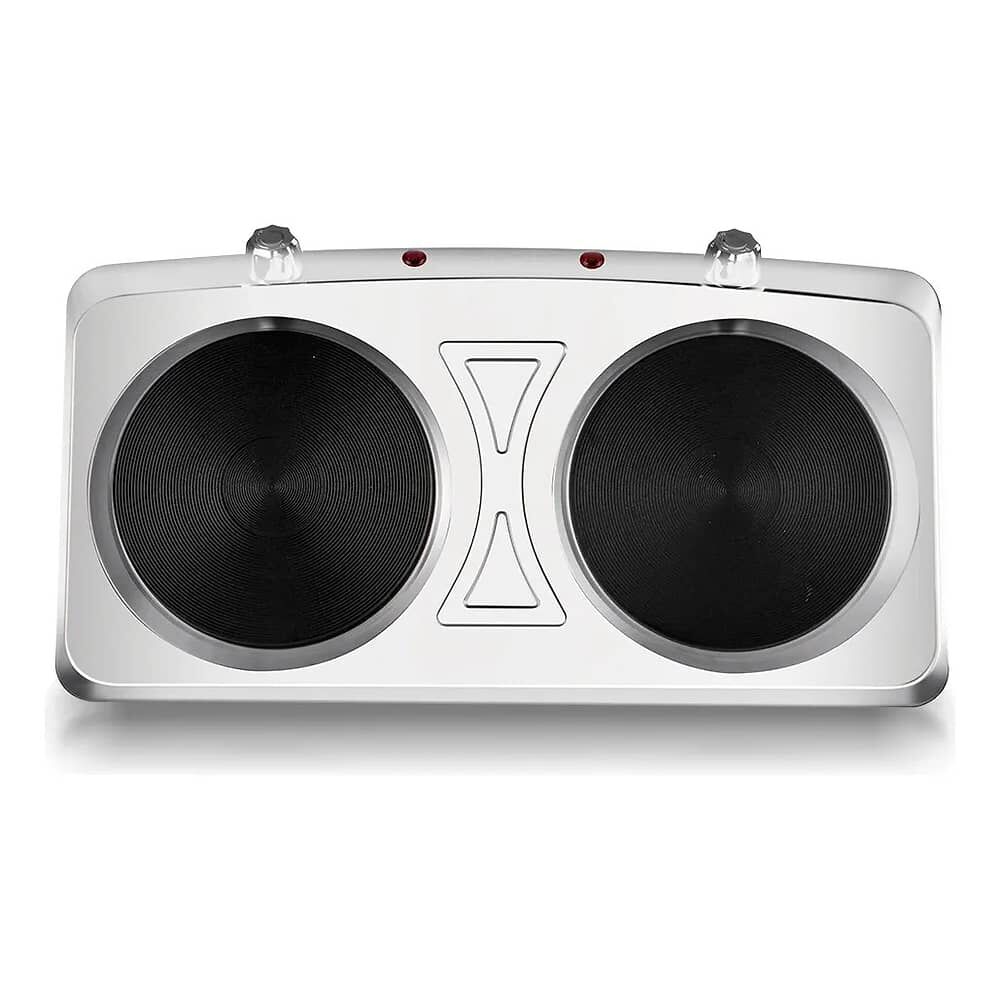 Cocina El&eacute;ctrica 2 Plato Cocinilla Encimera Acero Inoxidable image number 3.0