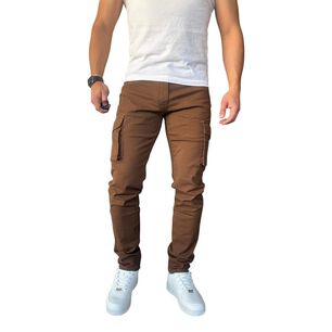 Pantal&oacute;n Elasticado Tela Cargo Slim Fit Oxido