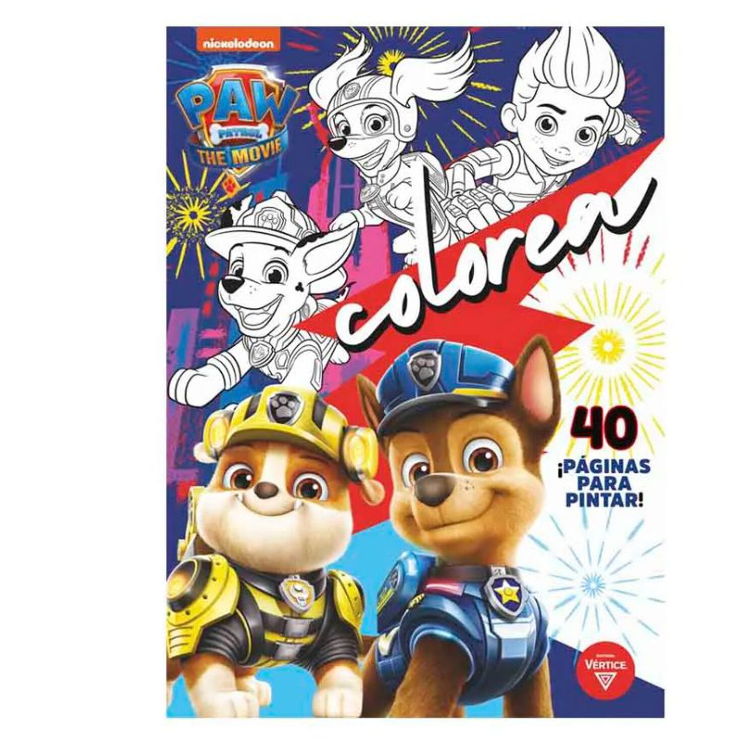 Libro Para Pintar Troquelado 40 Paginas Paw Patrol Vertice image number 0.0