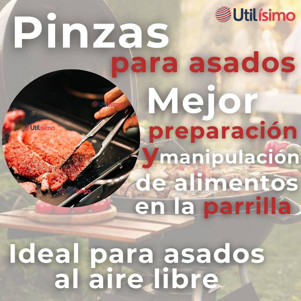 Pinzas Para Parrilla Y Cocina Acero Inoxidable Mango Madera image number 2.0