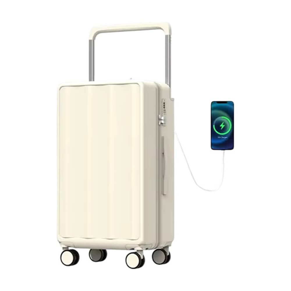 Maleta De Viaje Con Cargador 50 Cm Blanco image number 1.0