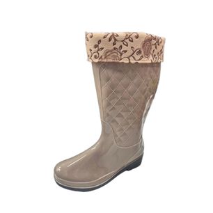 Bota Agua Lluvia Beige Mujer