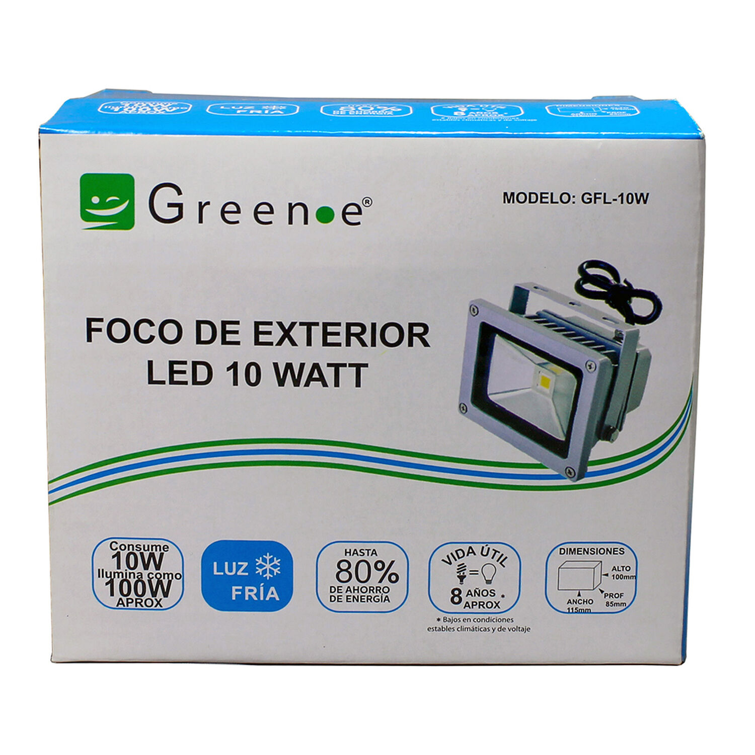 Foco Exterior Led 10w Luz Fr&iacute;a image number 1.0