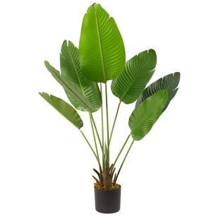 Planta Artificial Ave Del Paraiso 120 Cm 8 Hojas / Arbusto Real