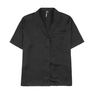 Blusa Satinada Regular Manga Corta Cuello Redondo Mujer Rolly Go