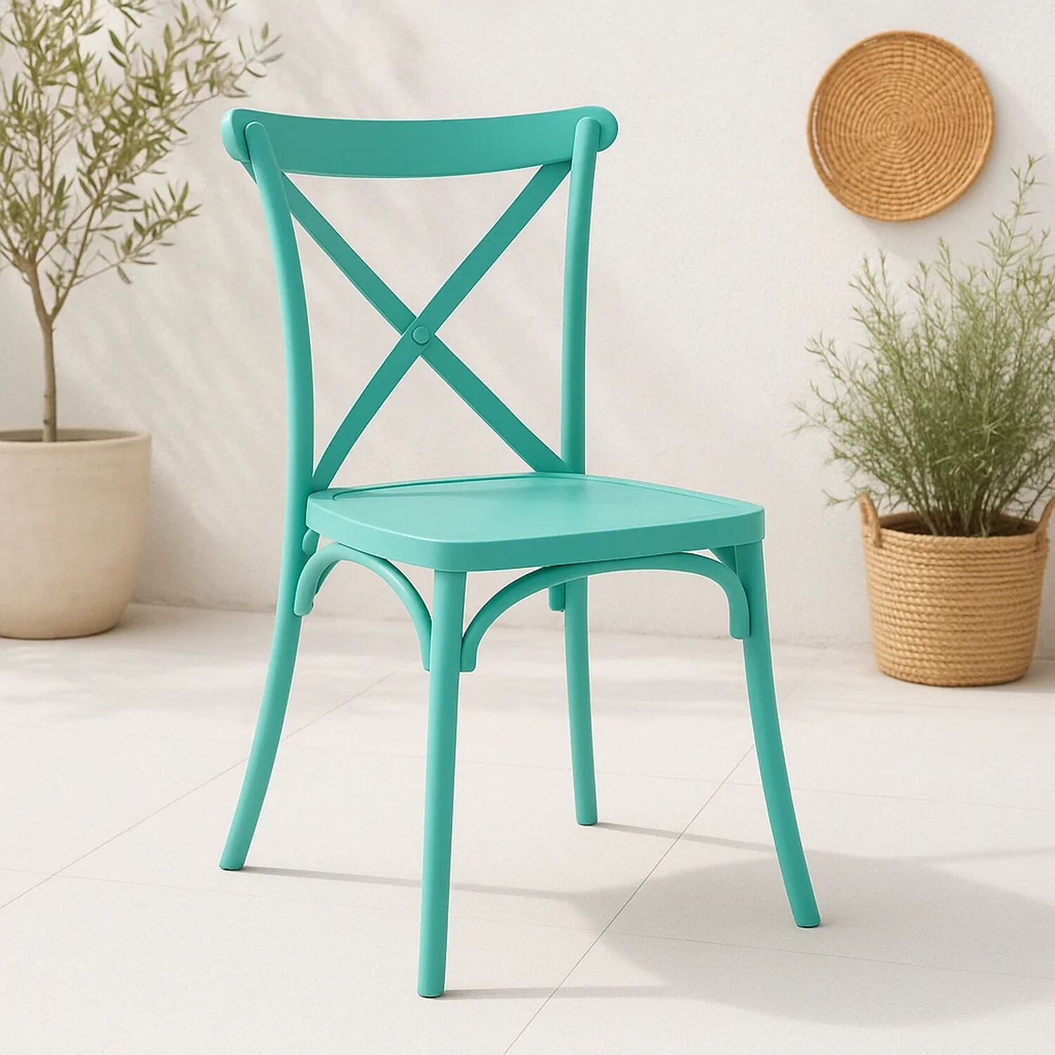 Silla Crossback Danubio De Terraza Exterior O Comedor - Menta image number 1.0