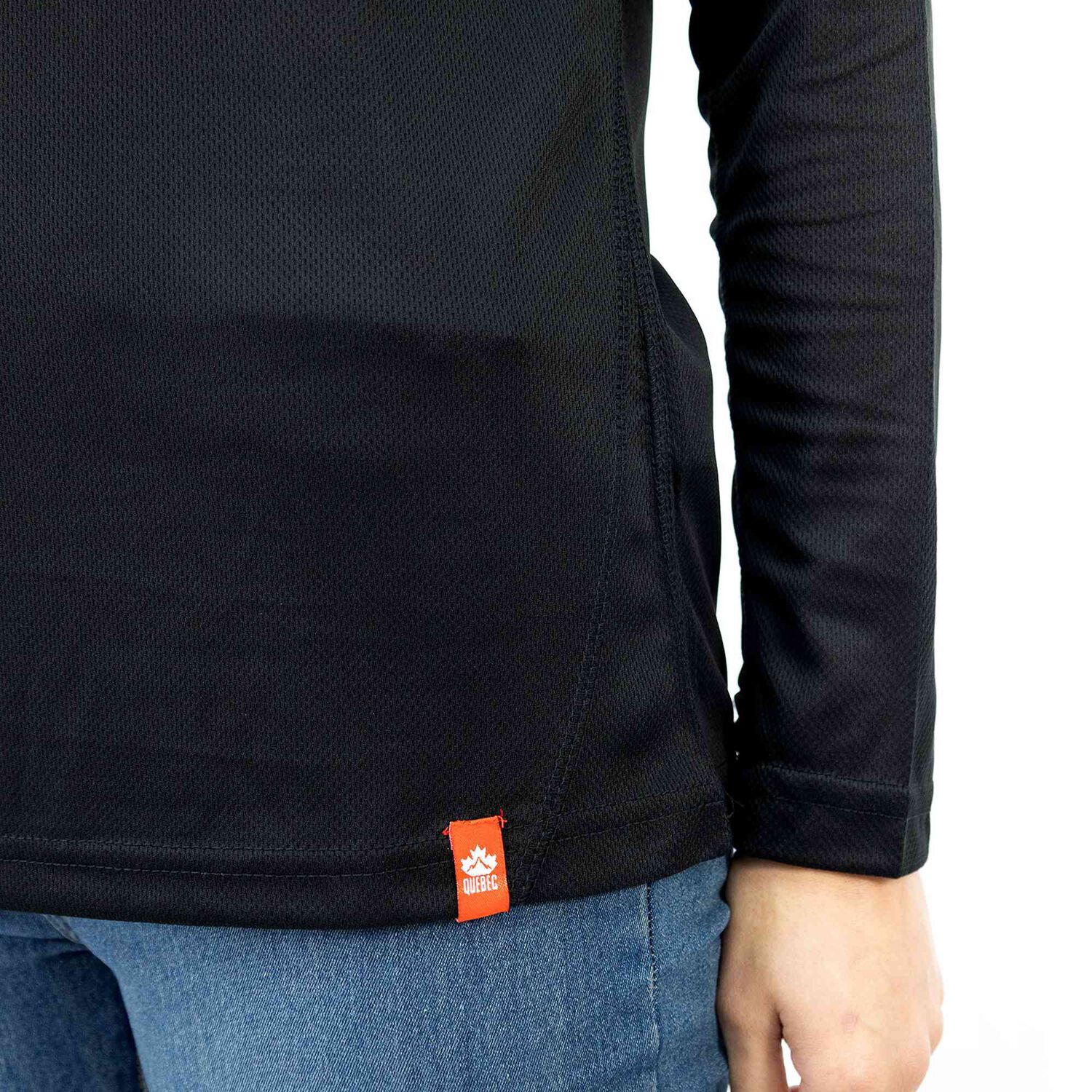 Polera Quebec Half-zip Negro Mujer image number 5.0