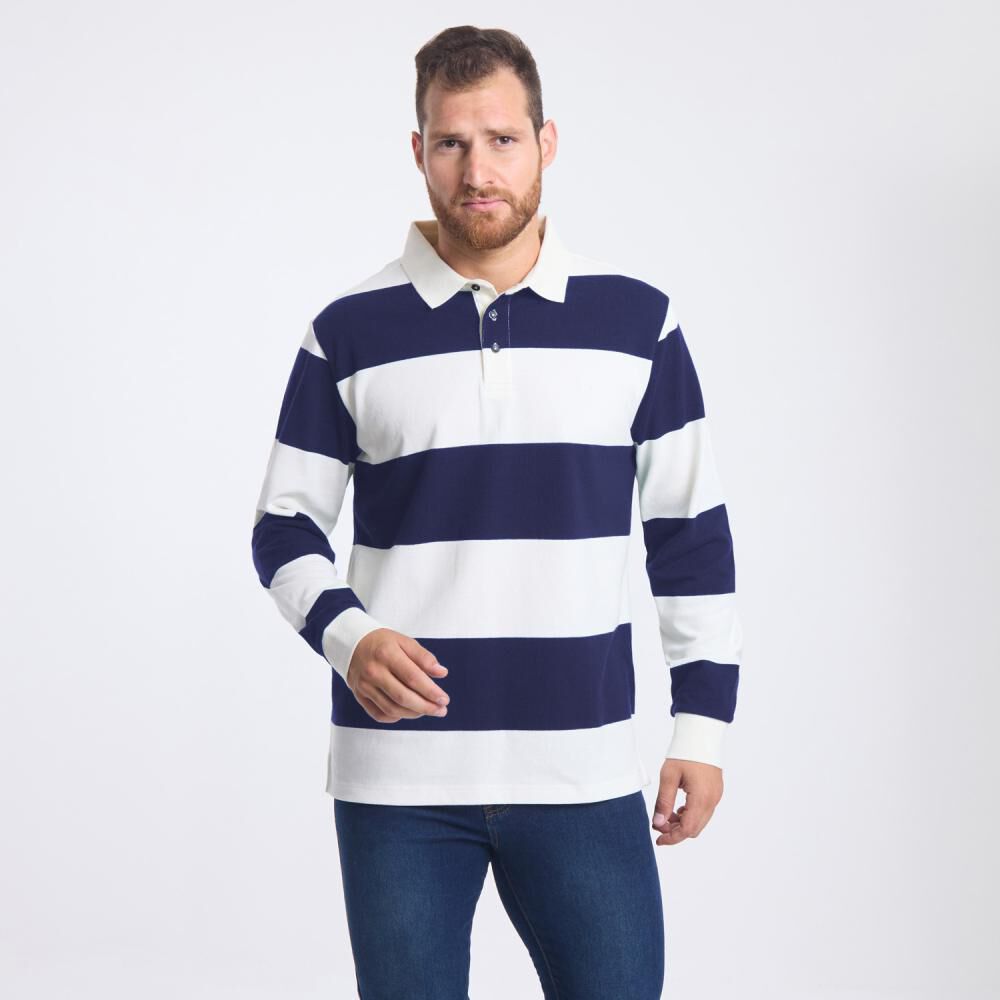 Polera Rayas Regular Manga Larga Cuello Piqué Hombre Peroe image number 0.0