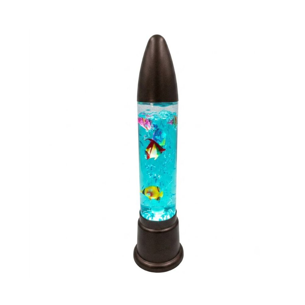 L&aacute;mpara De Burbujas Con Peces Acuario Luz Led Cohete Adorno image number 2.0