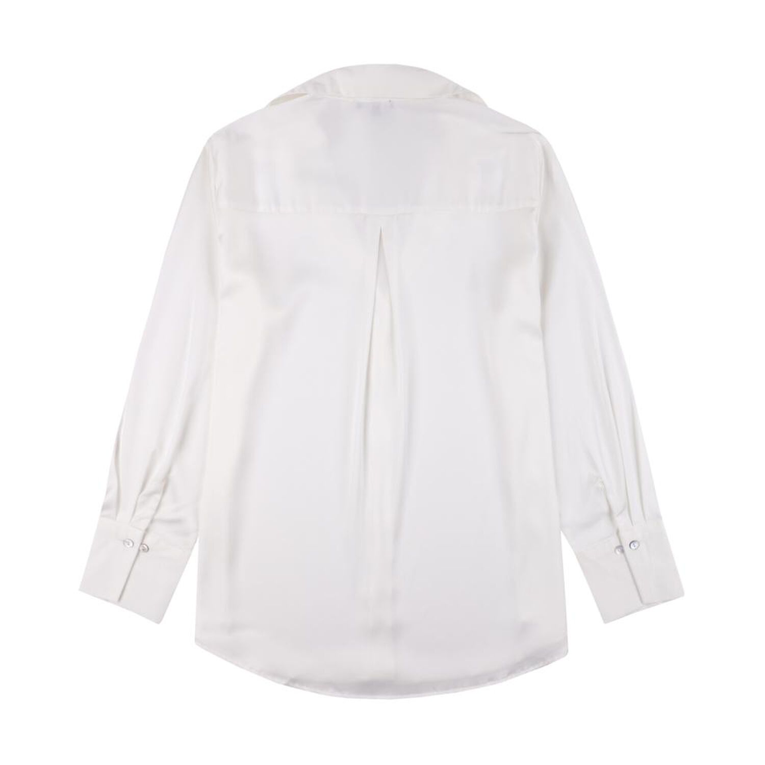 Blusa Lisa Sat&iacute;n Manga Larga Cuello Camisero Mujer Kimera image number 1.0