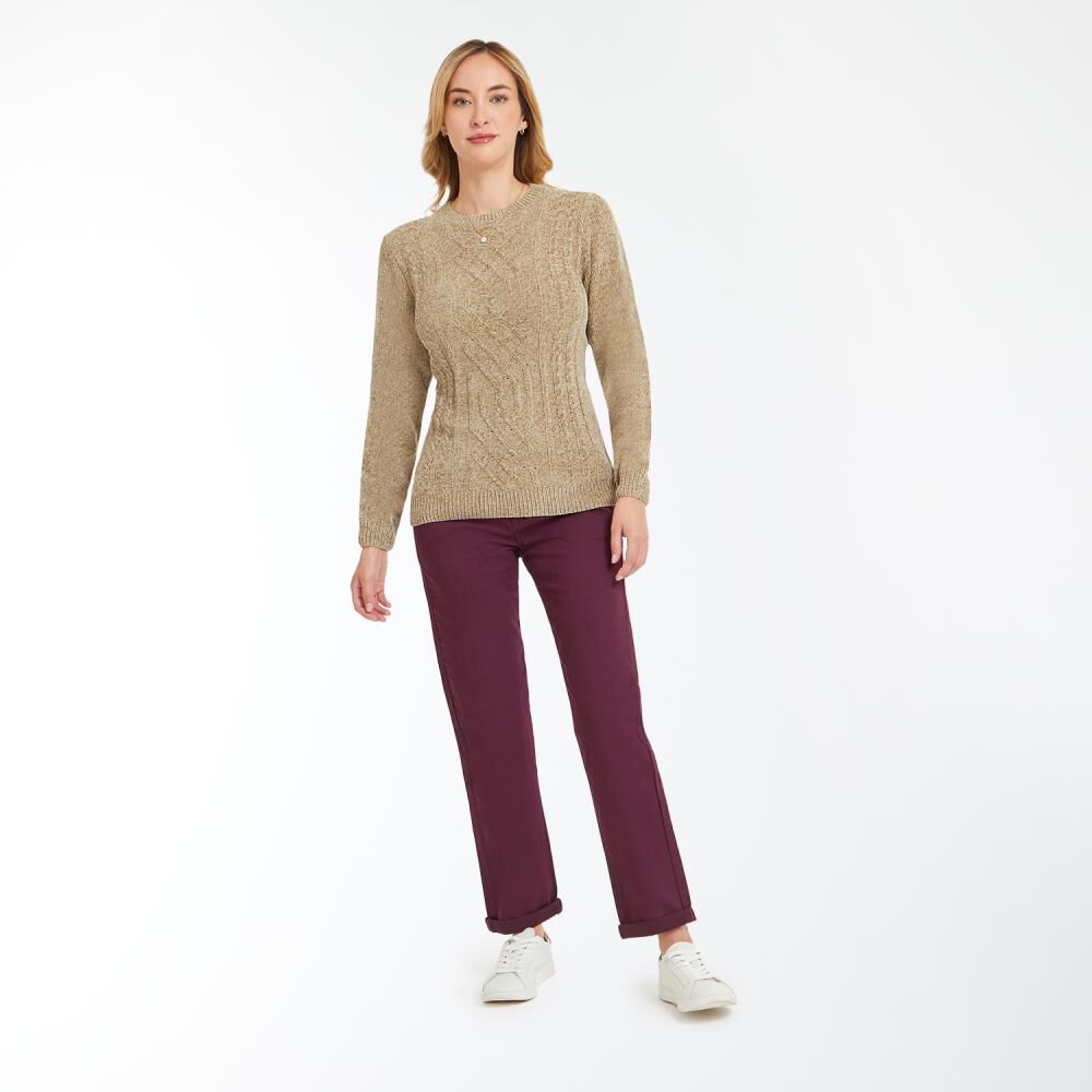 Sweater Chenille Liso Cuello Redondo Mujer Geeps image number 1.0