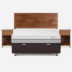Cama Ba&uacute;l Rosen Pratta / 2 Plazas / Base Normal + Set De Maderas