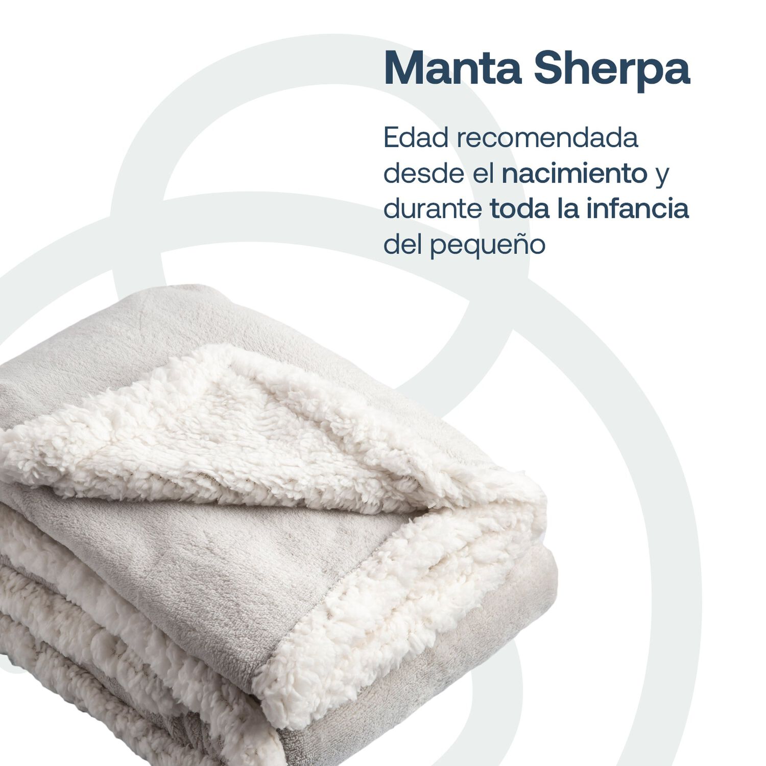 Manta Sherpa Bebe Hipoalerg&eacute;nica 91*127 Cm Gris Bebesit image number 1.0