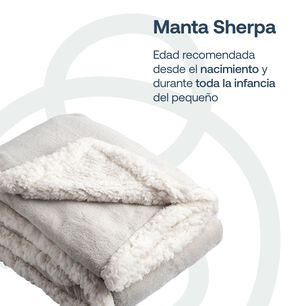 Manta Sherpa Bebe Hipoalerg&eacute;nica 91*127 Cm Gris Bebesit