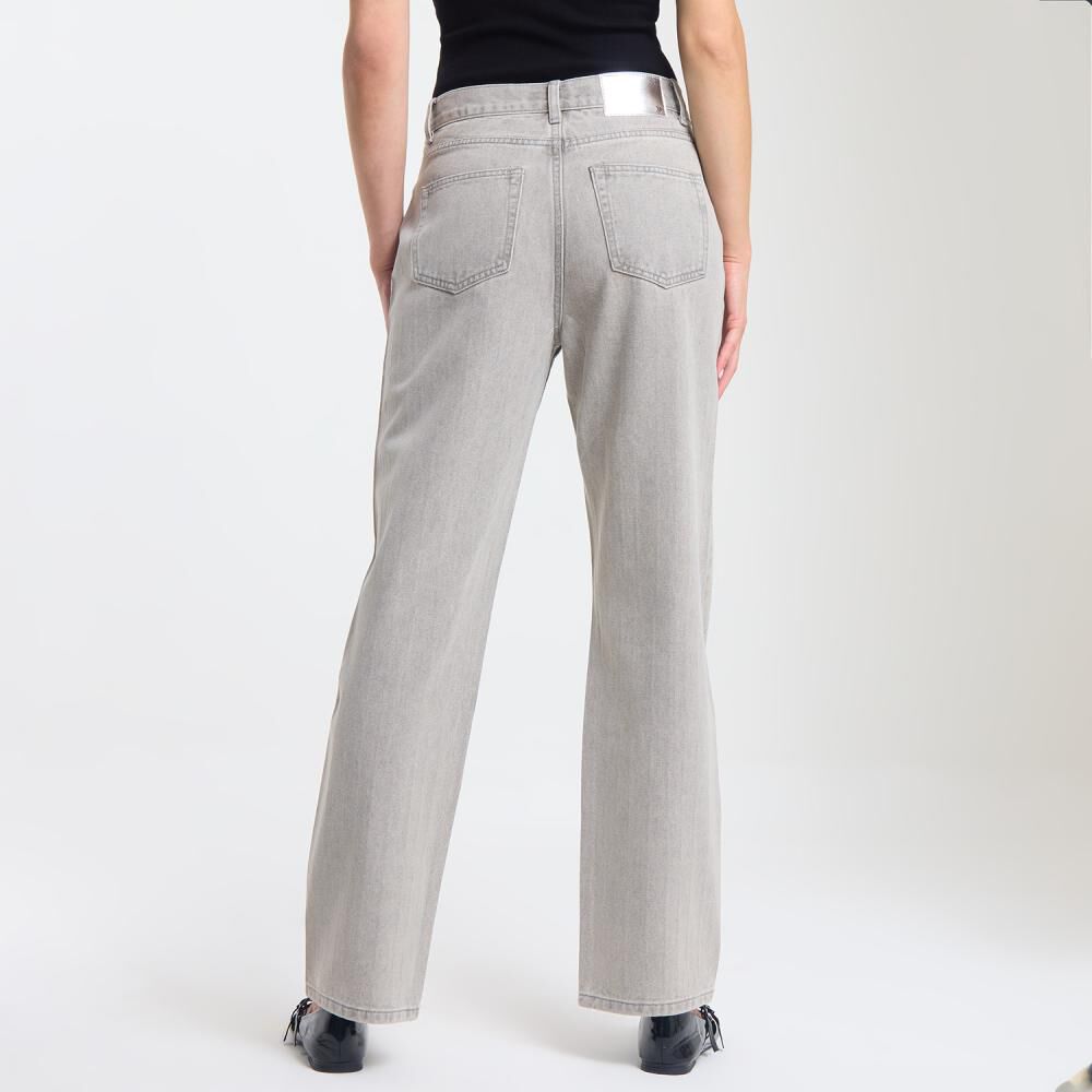 Jeans Lineas Y Brillos Tiro Medio Straight Mujer Rolly Go image number 3.0
