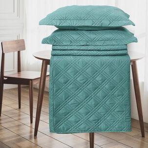 Quilt Andes Liso Turquesa 2 Plazas