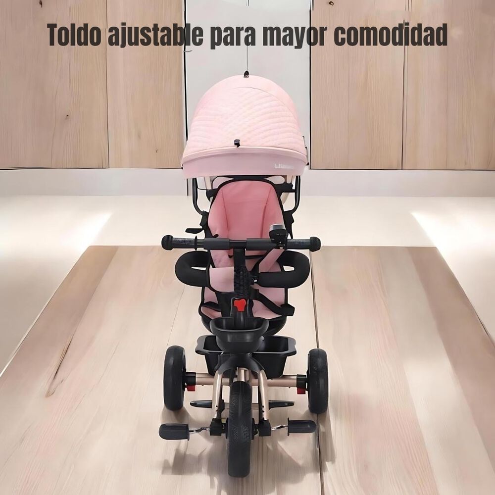 Triciclo 3 En 1 Con Apoya Pies 360lubabycas Rosado image number 4.0