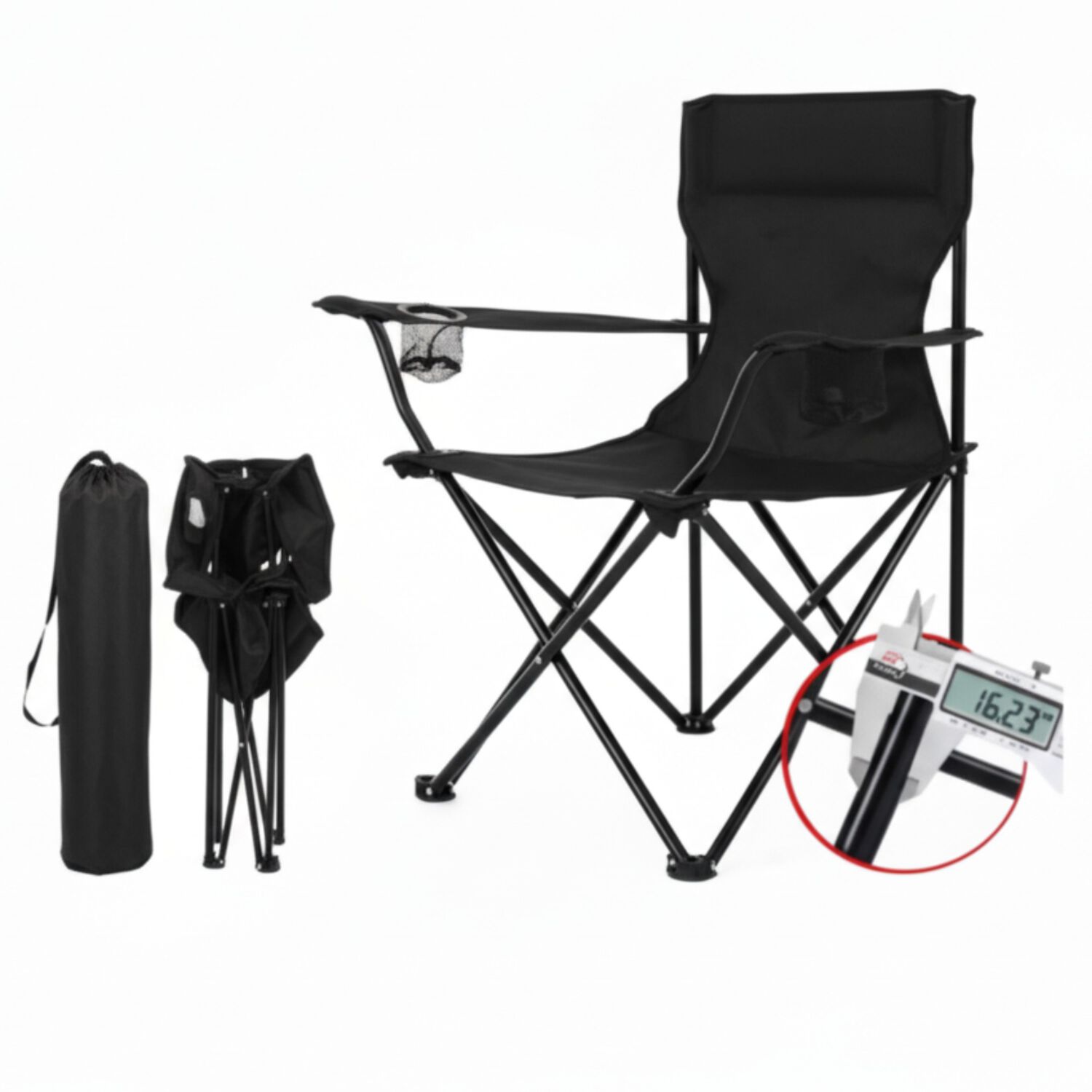 Silla Plegable De Playa Camping Pesca Picnic Con Porta Vaso image number 36.0