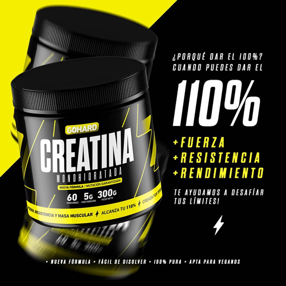 Creatina Monohidratada Gohard 60 Servicios. Fitness Sabor Sin Sabor / 300 Grs image number 1.0