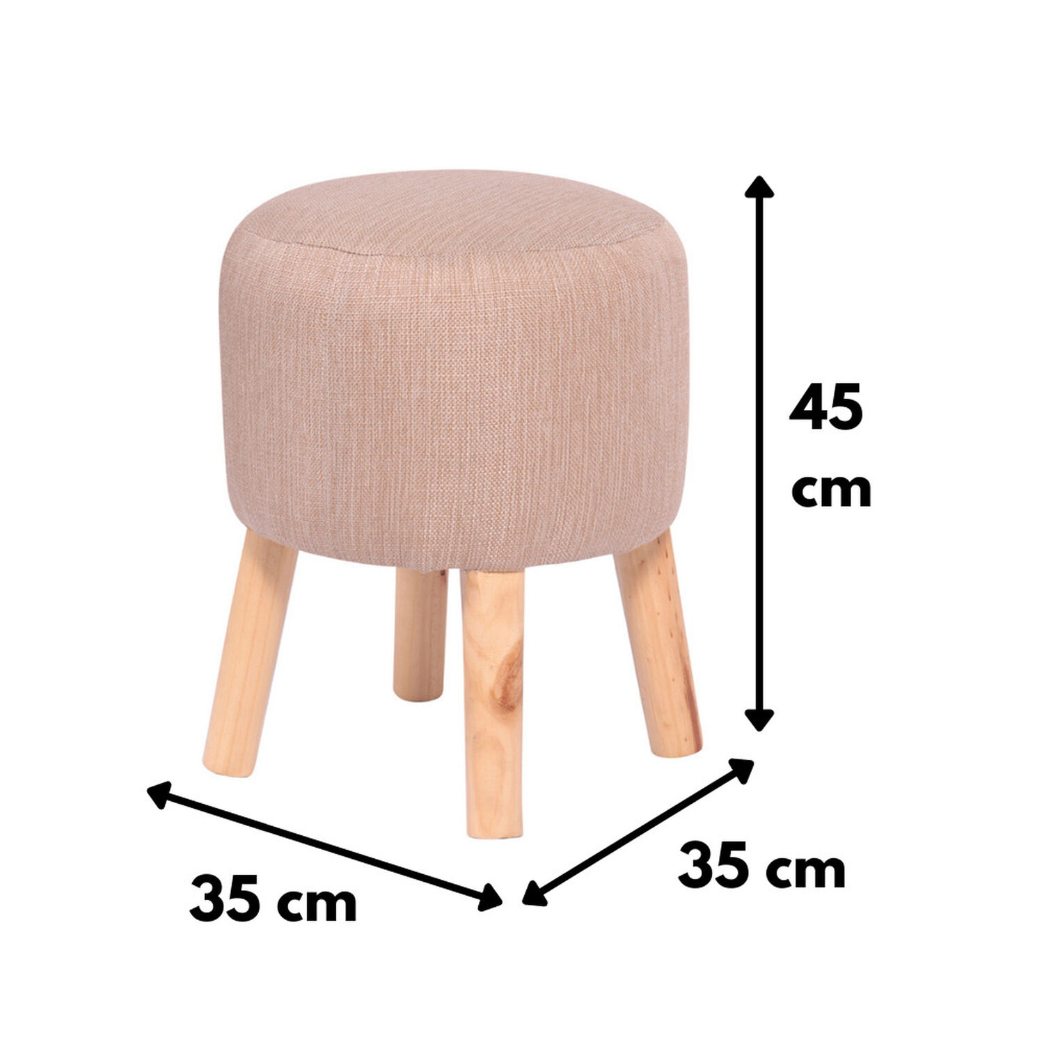 Pouf Bird Beige Omega 35x35x45 Cm M&aacute;xima Design image number 3.0
