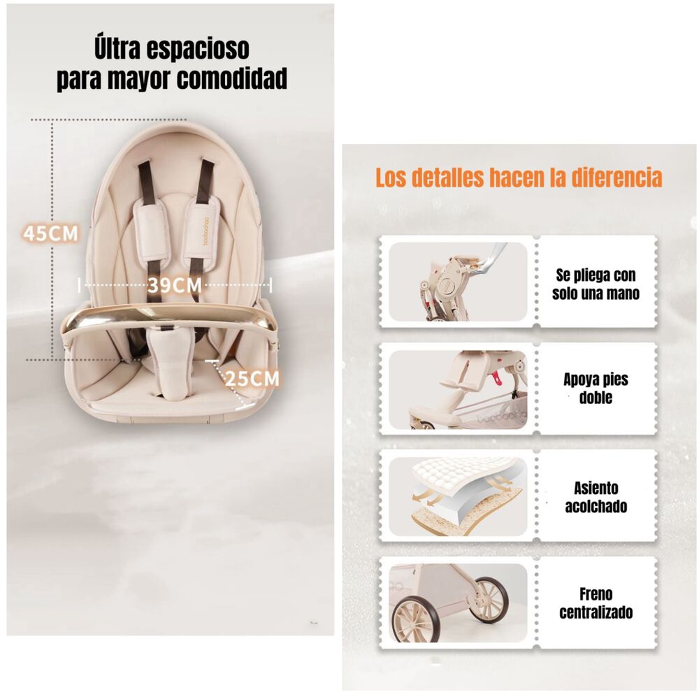 Coche De Paseo 360 Reclinable Astra Negro Lubabycas image number 7.0