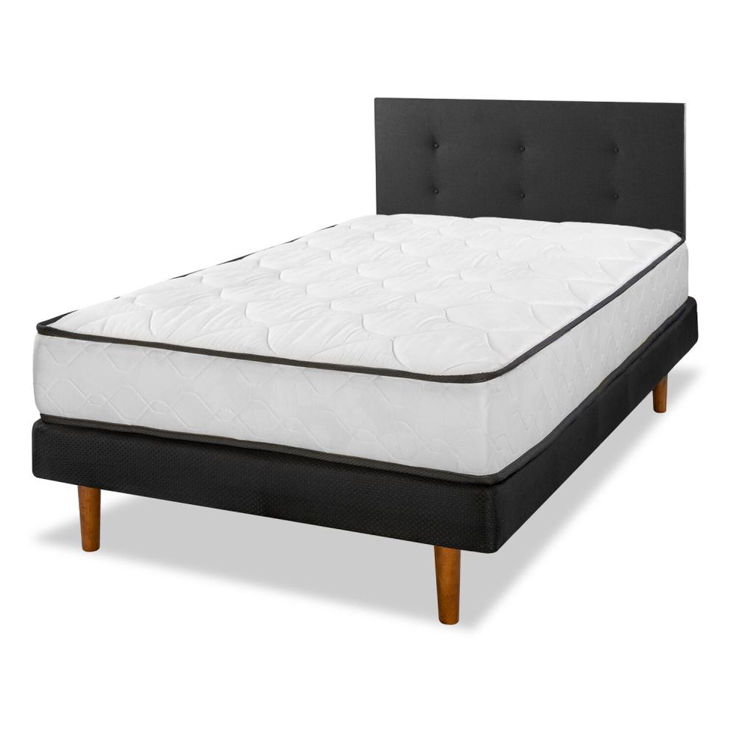 Cama Europea Flex New Simple / 1 Plaza / Base Normal + Respaldo image number 1.0