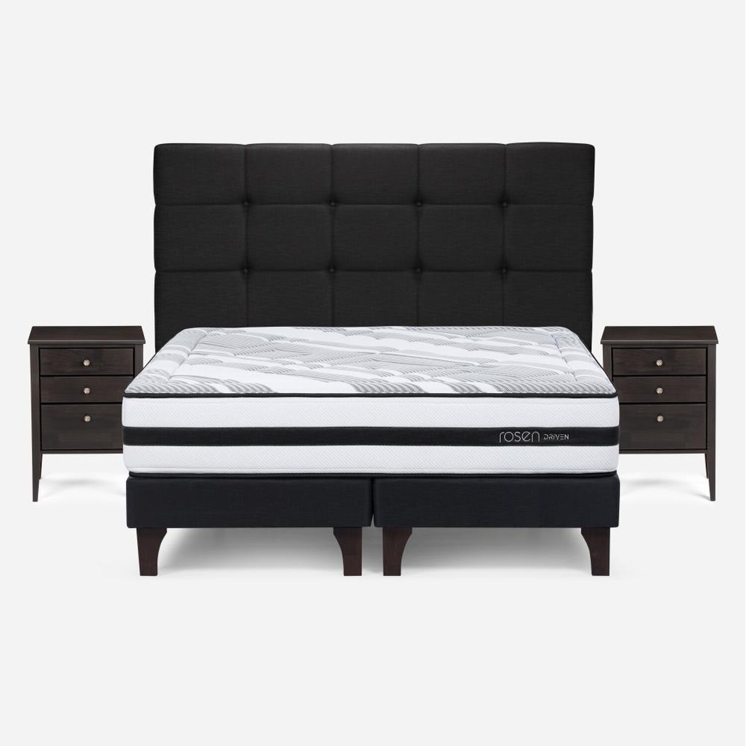 Cama Europea Rosen Driven / 2 Plazas / Base Dividida + Set De Maderas image number 0.0