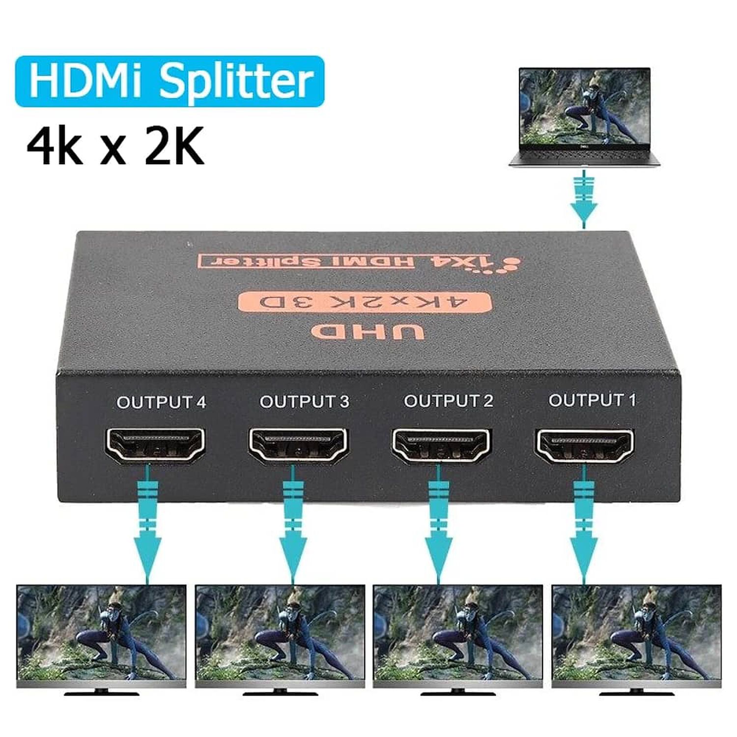 Spliter Hdmi 4k 3d High Speed Pro De 4 Salidas Sin Lag Hd04 image number 3.0