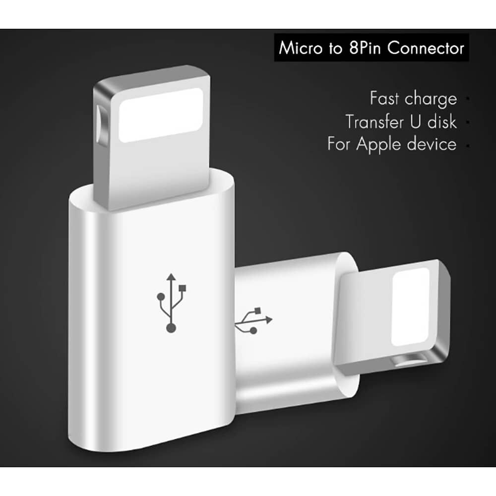 Adaptador Para Iphone Lightning Otg De 8 Pines Macho A Micro Usb V8 Hembra image number 5.0