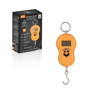 Pesa Digital De Mano Con Gancho Colgante Precisi&oacute;n 50kg Raf Naranja