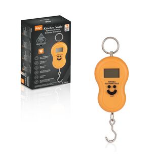 Pesa Digital De Mano Con Gancho Colgante Precisi&oacute;n 50kg Raf Naranja