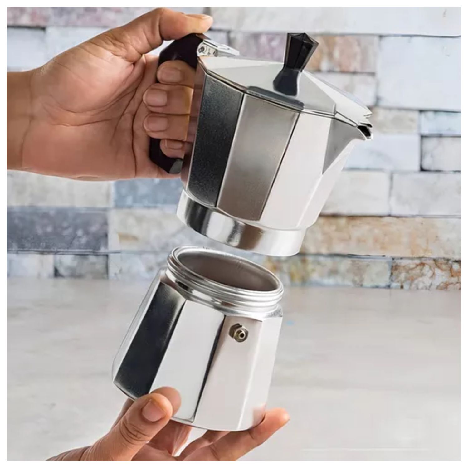 Cafetera Italiana De Aluminio 6 Tazas Cafe Desayuno image number 2.0