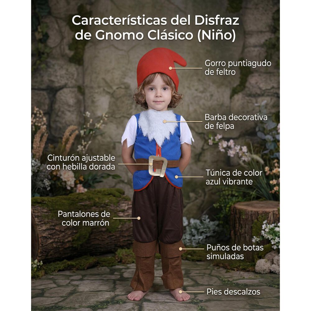 Disfraz Infantil Gnomo Jard&iacute;n image number 9.0