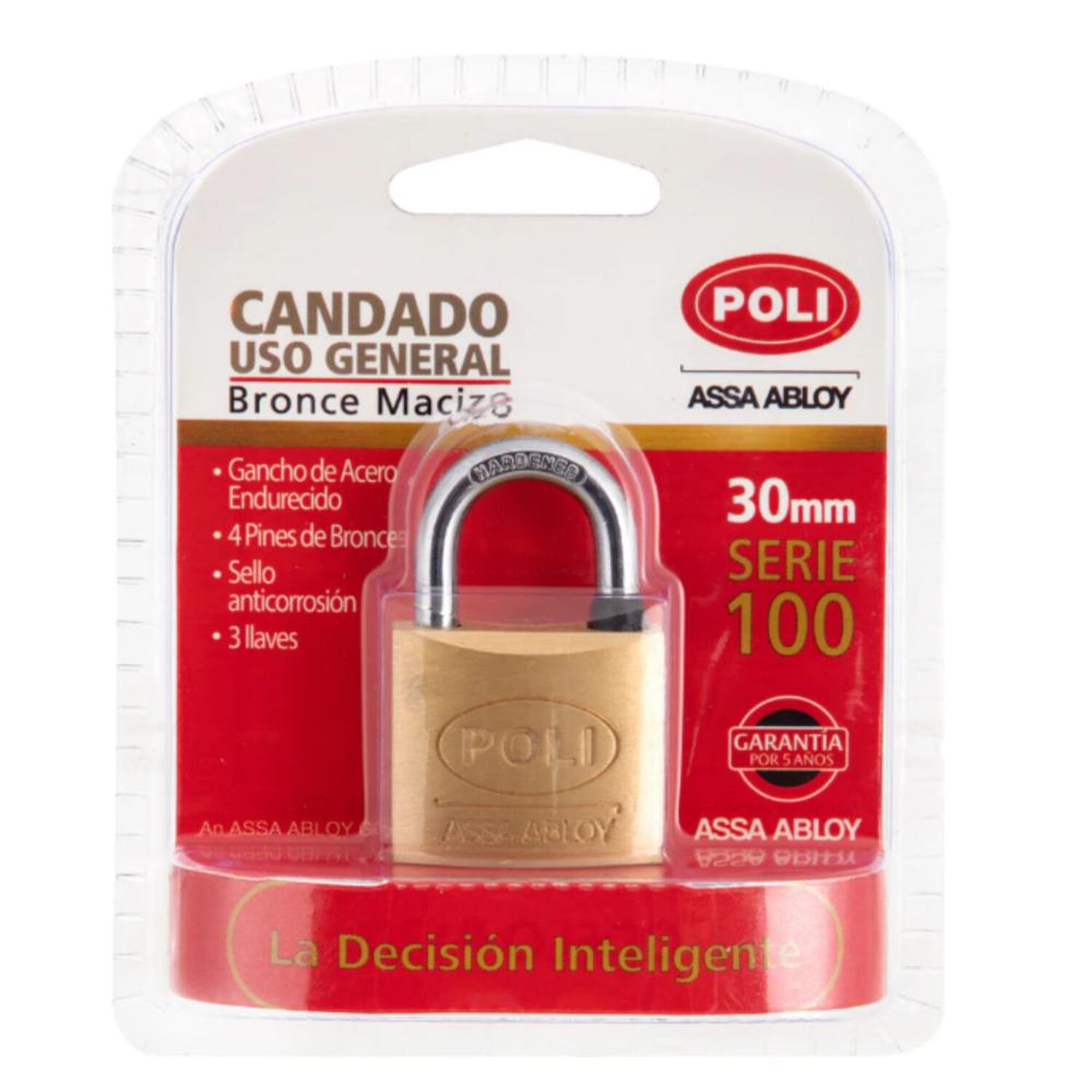 Candado Alta Seguridad Poli Bronce P/130 30mm image number 2.0