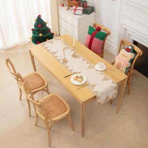 Camino De Mesa Navide&ntilde;o 36x180 Cm Dise&ntilde;o En Arpillera Ideal Para Decoraci&oacute;n Md01