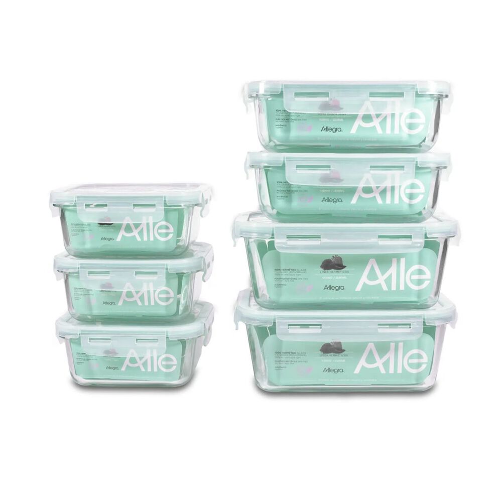 Set 12 Contenedores Tapers Hermeticos Vidrio Allegra image number 2.0