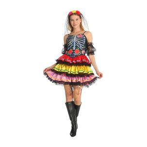 Disfraz Cosplay Catrina Dia De Muertos Esqueleto