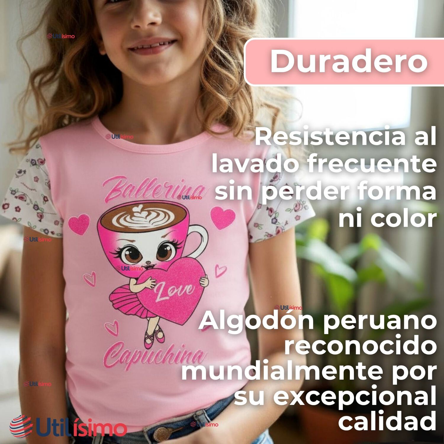 Polera Brainrots 100% Algod&oacute;n Manga Corta Ni&ntilde;a Tralalero Rosado image number 6.0