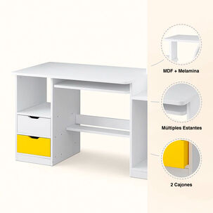 Escritorio Con Cajones Y Repisas Blanco Buenos Aires