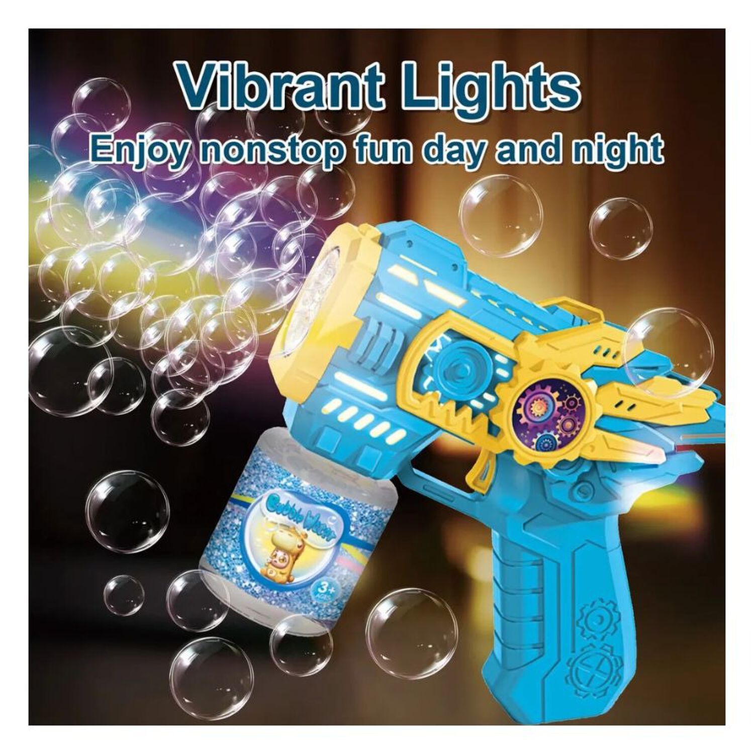 Pistola De Burbujas El&eacute;ctrica Luces Gear Bubble Gun Ni&ntilde;os image number 2.0