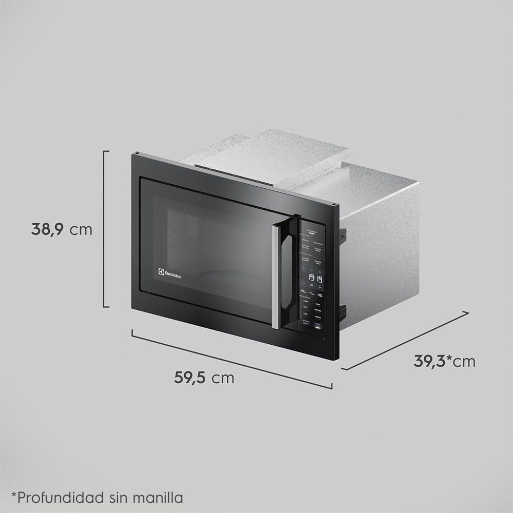 Microondas Empotrable 32 Litros Digital Grill Me3bp Negro image number 2.0