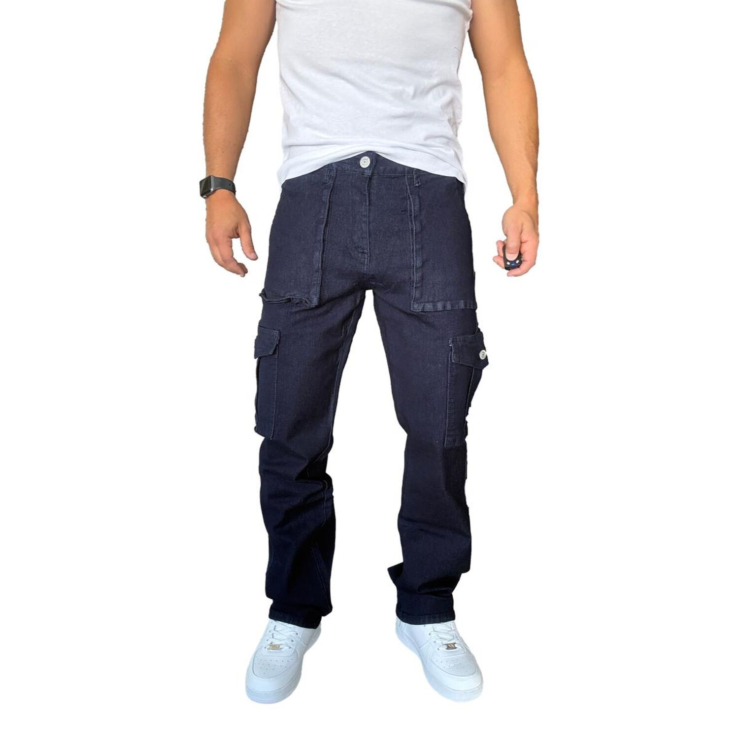Jeans Cargo Elasticado Straight Fit Recto image number 0.0