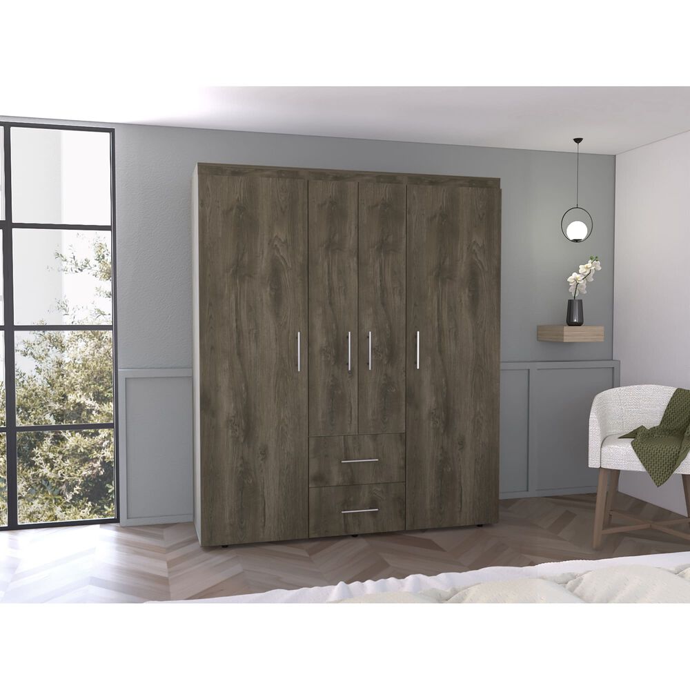 Closet 4 Puertas Fm Melamina 177,9x150,3x50,4 Cm Café Oscuro image number 4.0
