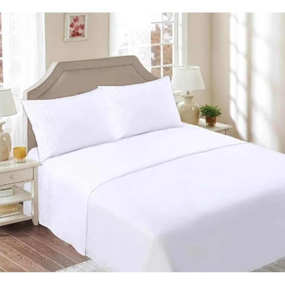 Juego De S&aacute;banas 1.5-188 Hilos Blanco image number 1.0