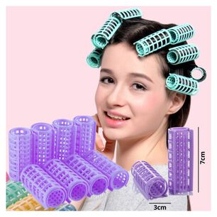 Set De 12 Rollos O Rulos De Plastico Para Rizar El Cabello