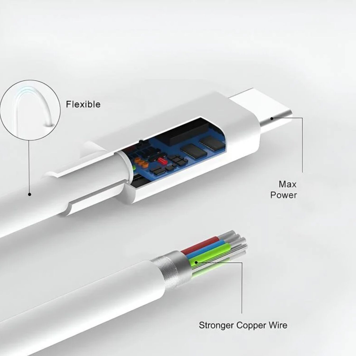 Cable De Datos Usb-c A Usb-c Pd 100w Android Auto/carplay 1m image number 4.0