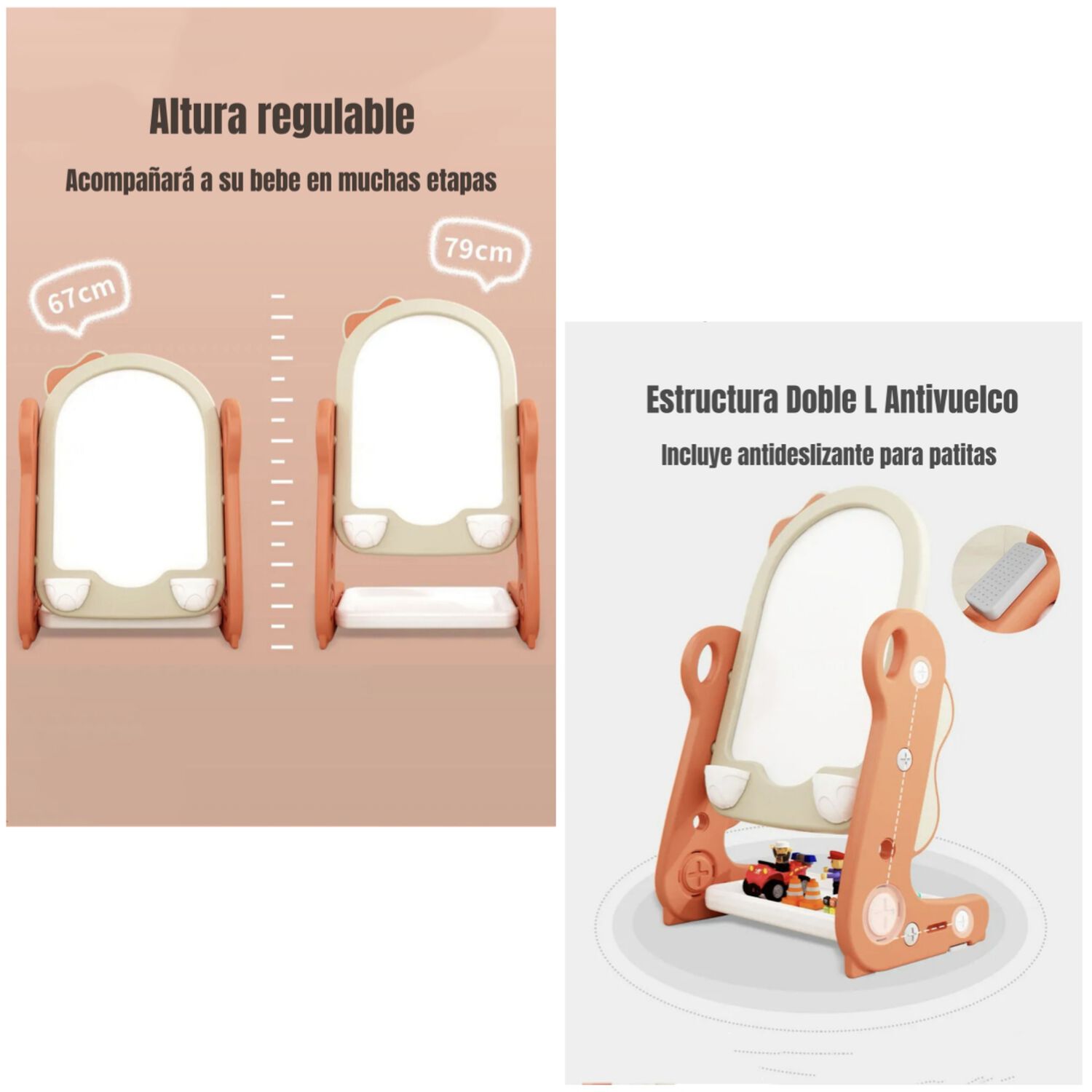 Pizarra Atril Regulable Plum&oacute;n Con Accesorios Lubabycas image number 4.0