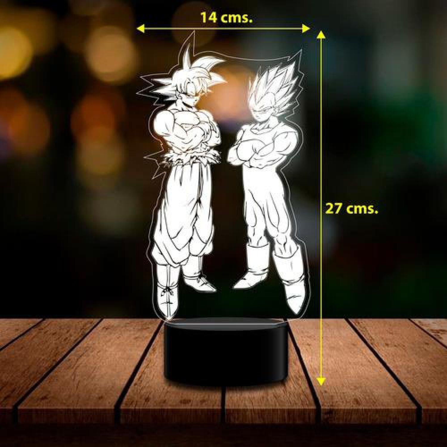 Ilusi&oacute;n 3d Acrilico Dragon Ball Goku Y Vegeta Control Remoto image number 3.0